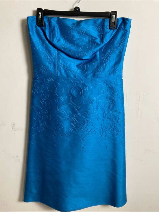 Ann Taylor Dresses & Skirts - Ann Taylor Strapless Turquoise Floral Jacquard Dress